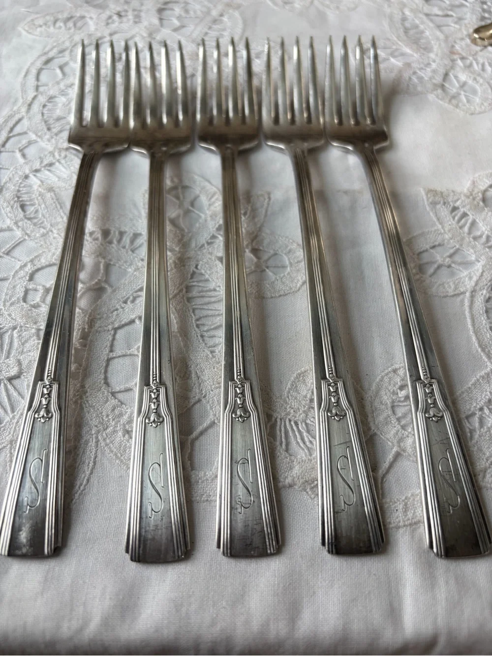 Revelation 1938 International Silver silver plate grille forks art deco flatware